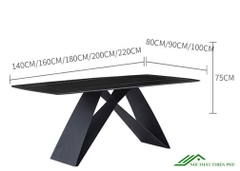 Bộ Bàn Ăn Mặt Đá Hiện Đại Chân Chữ V - BA 78