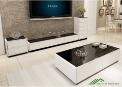 Bàn trà mặt kính sofa hộp 2 ngăn kéo - BT 11