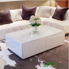 Bàn trà mặt kính sofa hộp 2 ngăn kéo - BT 11