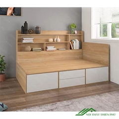 Giường Ngủ Hiện Đại Có Phản Lật, Kệ Trang trí và Ngăn Kéo 1m6 - GN 68
