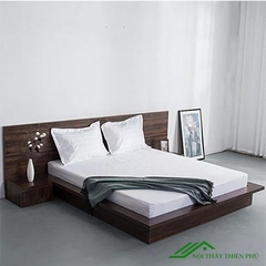 Bộ Giường Gỗ Đẹp Kiểu Nhật Đầu Tràn 1m6 - GN 59