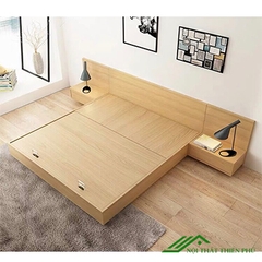 Giường gỗ mdf đầu tràn phản lật thông minh - GN 31