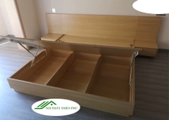 Giường gỗ mdf đầu tràn phản lật thông minh - GN 31