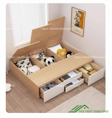 Giường gỗ hộp đơn giản 1m2 - GN 12