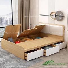 Giường 1m2 bọc đệm 3 ngăn kéo - GN 09