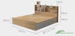 Giường ngủ gỗ nhiều ngăn kéo - GN 49