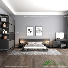 Giường ngủ gỗ công nghiệp phong cách Bắc Âu - GN 13