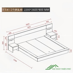 Giường ngủ gỗ công nghiệp phong cách Bắc Âu - GN 13