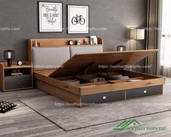 Giường ngủ nhỏ gỗ bọc đệm Bắc Âu - GN 27