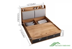 Giường ngủ nhỏ gỗ bọc đệm Bắc Âu - GN 27