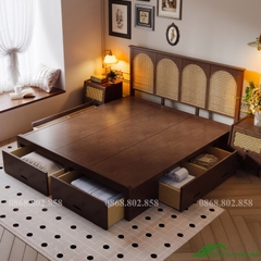 Giường ngủ phong cách Indochine - BD 26