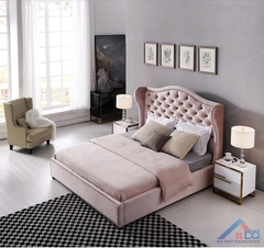 Giường ngủ bọc nỉ giá rẻ 1m6 x 2m - BD 05