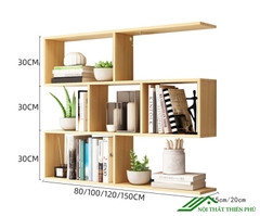 Kệ sách gỗ treo tường 3 tầng - KS 06