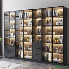 Kệ sách kết hợp cửa kính sang trọng - KS 10