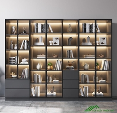 Kệ sách kết hợp cửa kính sang trọng - KS 10