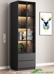 Kệ sách kết hợp cửa kính sang trọng - KS 10