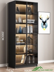 Kệ sách kết hợp cửa kính sang trọng - KS 10