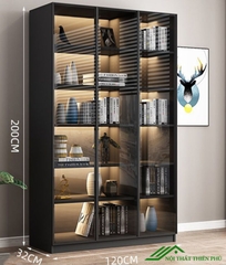 Kệ sách kết hợp cửa kính sang trọng - KS 10