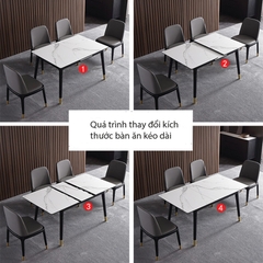 Bàn ăn 4 ghế mặt đá thông minh - BA 20