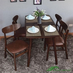 Bàn ăn mango nâu 4 ghế - BA 11