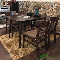 Bàn ăn mango nâu 4 ghế - BA 11