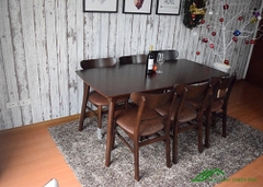 Bàn ăn mango nâu 6 ghế - BA 15