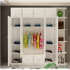 Tủ quần áo 4 cánh có kệ trang trí - QA 07