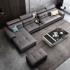Sofa da góc cao cấp phòng khách - SF 114