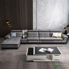 Sofa da góc cao cấp phòng khách - SF 114