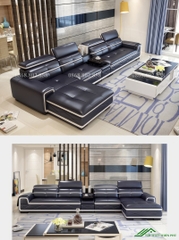 Sofa da góc cao cấp phòng khách - SF 114
