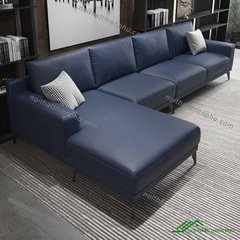 Sofa da góc tay vuông tựa đầu - SF 90
