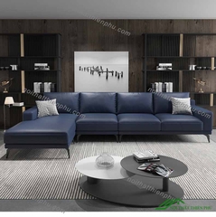 Sofa da góc tay vuông tựa đầu - SF 90