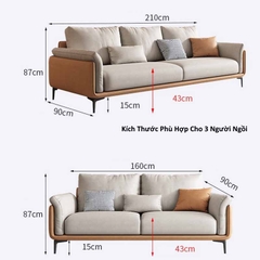 Ghế Sofa Văng Da Kết Hợp Nỉ Hiện Đại - SF 005