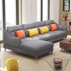 Sofa Góc Khung Gỗ Tự Nhiên Bọc Nỉ Giá Rẻ - SF 54