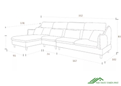 Sofa Góc Khung Gỗ Tự Nhiên Bọc Nỉ Giá Rẻ - SF 54