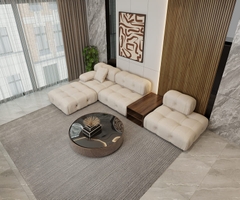 Sofa lông cừu góc màu trắng - SF 128