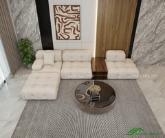 Sofa lông cừu góc màu trắng - SF 128