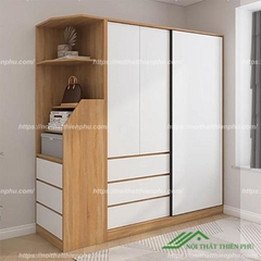 Tủ quần áo đứng có kệ góc độc đáo - QA 112