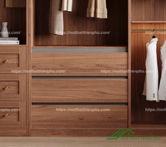 Tủ áo cửa lùa điểm cánh mây nổi bật - QA 96