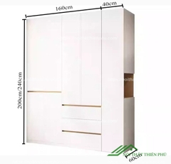 Tủ quần áo hiện đại gỗ công nghiệp màu trắng - QA 98