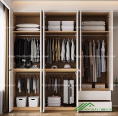 Tủ quần áo hiện đại gỗ công nghiệp màu trắng - QA 98