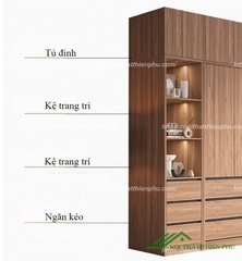 Tủ quần áo MDF thiết kế tinh tế - QA 117