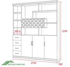 Tủ rượu hiện đại cho gia đình - TR 16
