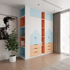 Tủ quần áo 4 cánh kèm kệ trang trí - QA 88