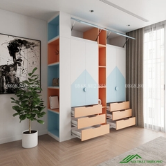Tủ quần áo 4 cánh kèm kệ trang trí - QA 88