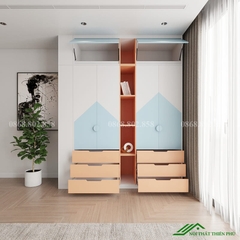 Tủ quần áo 4 cánh kèm kệ trang trí - QA 88