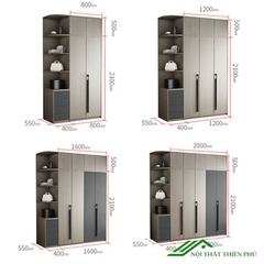 Tủ Quần Áo 5 Cánh Mở Có Kệ Góc Đẹp - QA 58