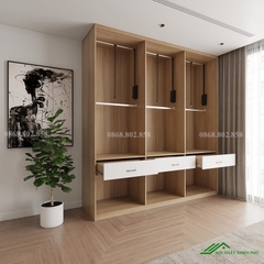 Tủ quần áo gỗ 6 cánh mở gập - QA 86