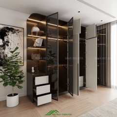 Tủ quần áo cánh kính có đèn led - TK 15