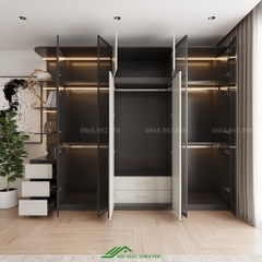 Tủ quần áo cánh kính có đèn led - TK 15